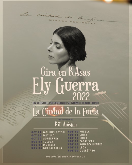 Ely Guerra presentará su próxima gira en KAsas «La ciudad de la Furia».